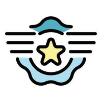 Star token icon color outline vector