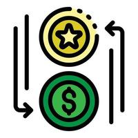 Tokens exchange icon color outline vector