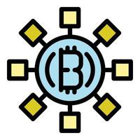 Bitcoin interest icon color outline vector