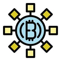 Bitcoin interest icon color outline vector