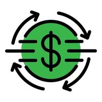 Dollar currency icon color outline vector