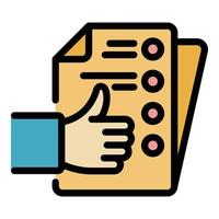 Checklist like icon color outline vector