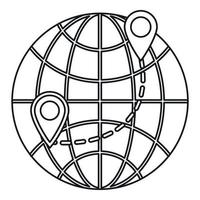 Globe icon, outline style vector