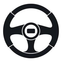 Car steering wheel icon, simple style vector