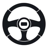 Car steering wheel icon, simple style vector