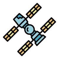 Space station probe icon color outline vector