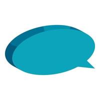 Blue speech bubble icon, cartoon style vector