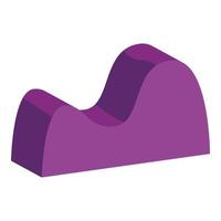 Purple graph curve icon, cartoon style vector