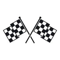 Checkered racing flags icon, simple style vector