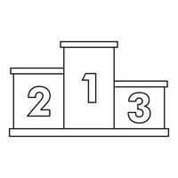 Empty winners podium icon, outline style vector