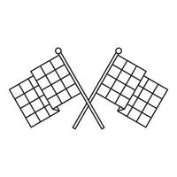 Chequered flags icon, outline style vector