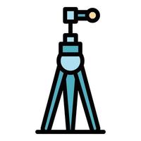 Tripod support icon color outline vector