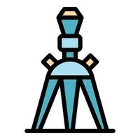 Tripod stand icon color outline vector