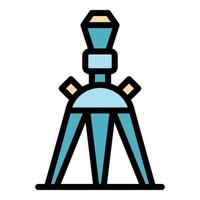 Tripod stand icon color outline vector