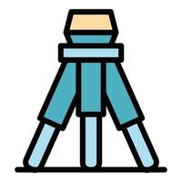 Architect tripod icon color outline vector