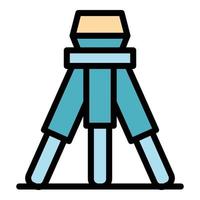 Architect tripod icon color outline vector