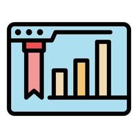 Website analytic icon color outline vector