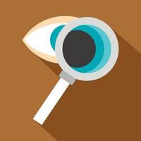 icono de diagnóstico ocular, estilo plano vector