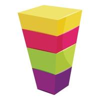 Color cubes stacked icon, cartoon style vector