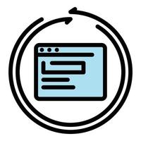 Loading browser icon color outline vector