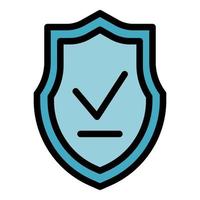 Shield certificate icon color outline vector