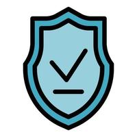 Shield certificate icon color outline vector