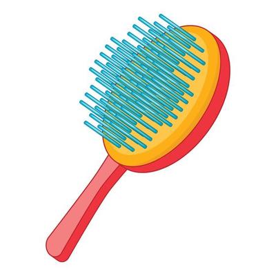 Pet brush icon, cartoon style