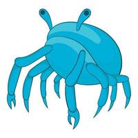 Blue crab icon, cartoon style vector