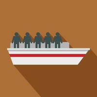 People on ship icon, flat style vector