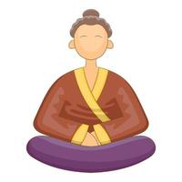 Japnese monk icon, cartoon style vector