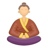 Japnese monk icon, cartoon style vector