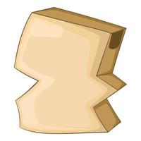 Crumpled empty cardboard box icon, cartoon style vector