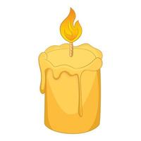 Candle icon, cartoon style vector