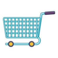 Shopping cart icon, cartoon style vector