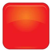 Red button icon, cartoon style vector