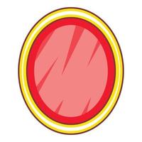 Shield in the form of an oval icon, cartoon style vector