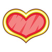 shield in the shape of heart icon, cartoon style vector