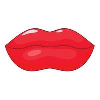 icono de labios, estilo de dibujos animados vector