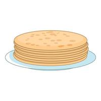 Stack of pancakes icon, cartoon style vector