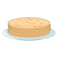 Stack of pancakes icon, cartoon style vector