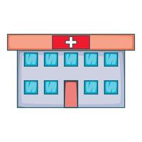 icono de hospital, estilo de dibujos animados vector