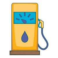 Gas station icon, cartoon style vector