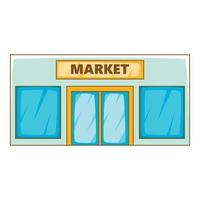 Market icon, cartoon style vector