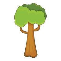 icono de árbol grande, estilo de dibujos animados vector