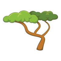 icono de árbol bajo, estilo de dibujos animados vector