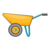 Wheelbarrow icon, cartoon style vector