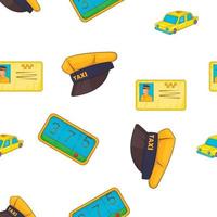 Taxi pattern, cartoon style vector