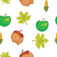 Fall season pattern, cartoon style vector