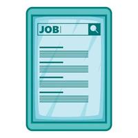 Job searching icon, cartoon style vector