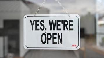 Yes, we're open sign , vintage restaurant sign. Open sign in street cafe.  Welcome sign at the store photo